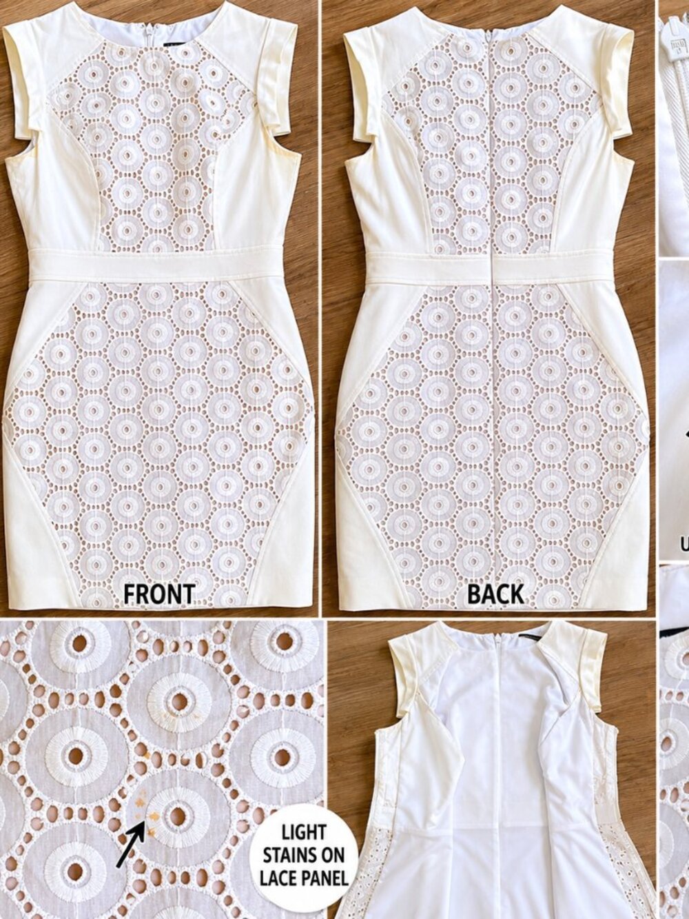 Adrianna Papell White Lace Sheath Dress Size 6